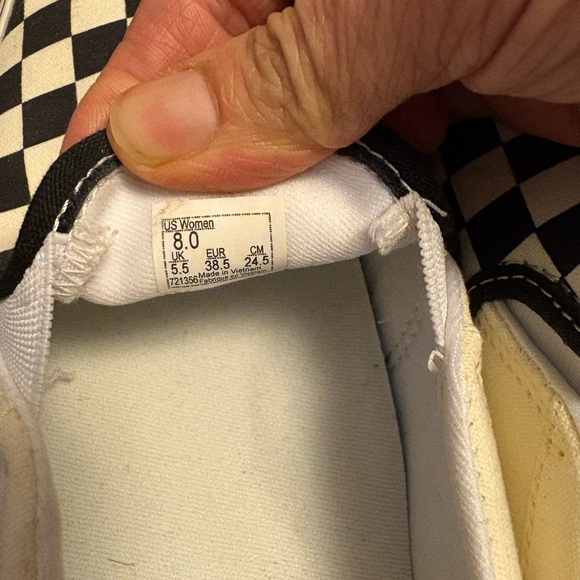 NWOT Vans Black and White Slip-On Shoes with Checkerboard Pattern - Picture 6 of 6